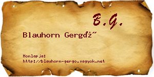 Blauhorn Gergő névjegykártya